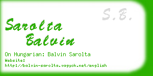 sarolta balvin business card